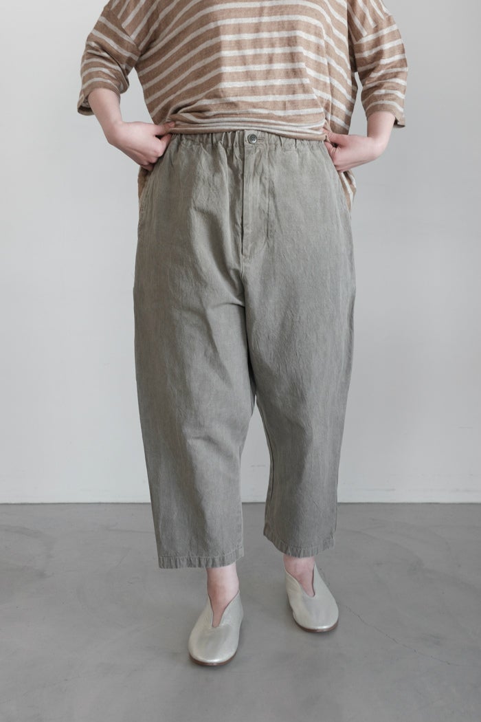 Vlas Blomme ヴラスブラム C/L Twill(ムラ染め）サルエルパンツ(26SS