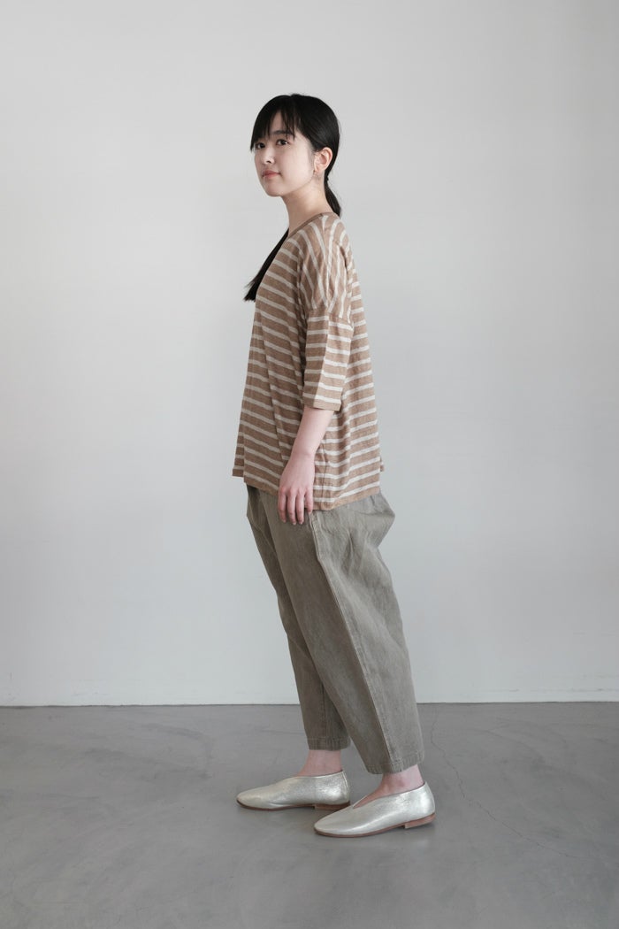 Vlas Blomme ヴラスブラム C/L Twill(ムラ染め）サルエルパンツ(26SS