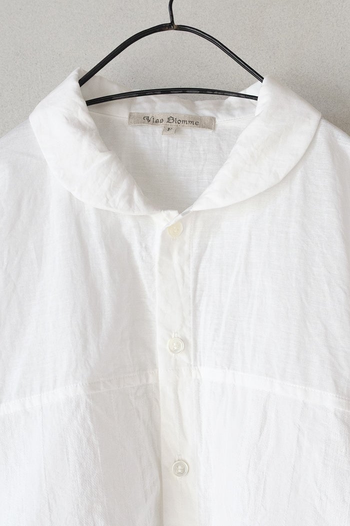 Vlas Blomme ヴラスブラム C/L Panama Stripe ショールカラーシャツ