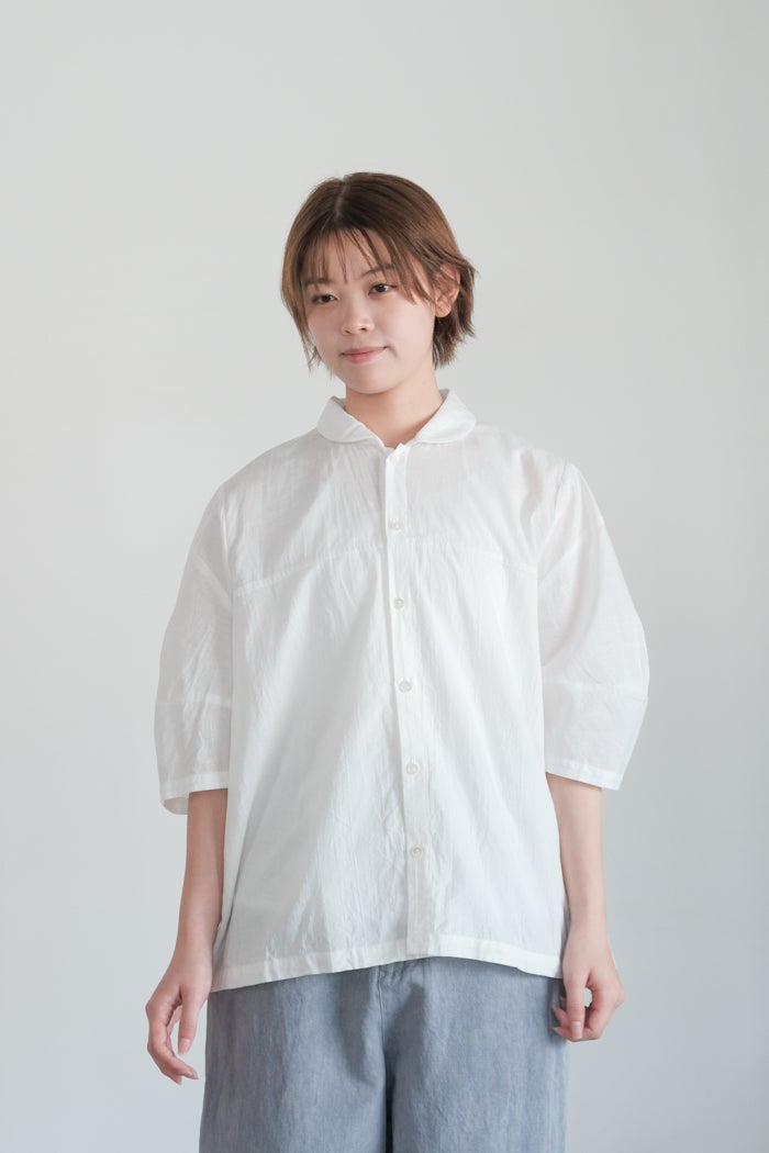 Vlas Blomme ヴラスブラム C/L Panama Stripe ショールカラーシャツ