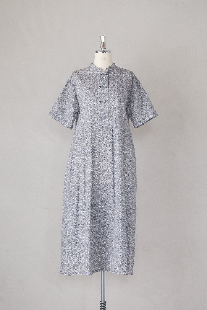 PAR ICI パーリッシィ 小花ダブル釦スタンドワンピース(26SS) | T.T.