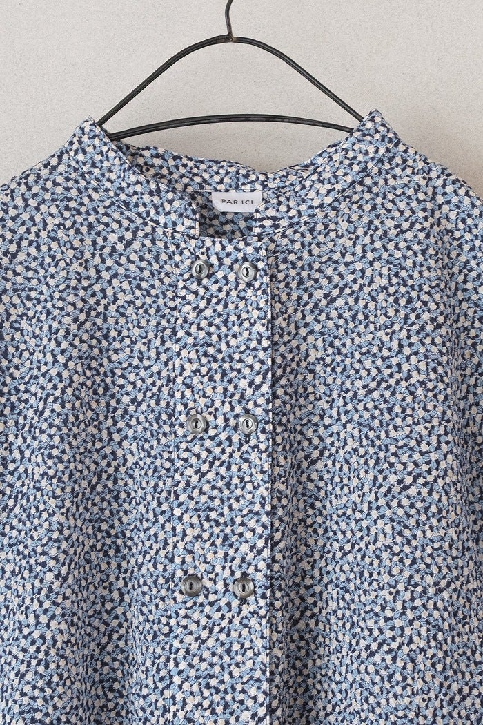 PAR ICI パーリッシィ 小花ダブル釦スタンドワンピース(26SS) | T.T.