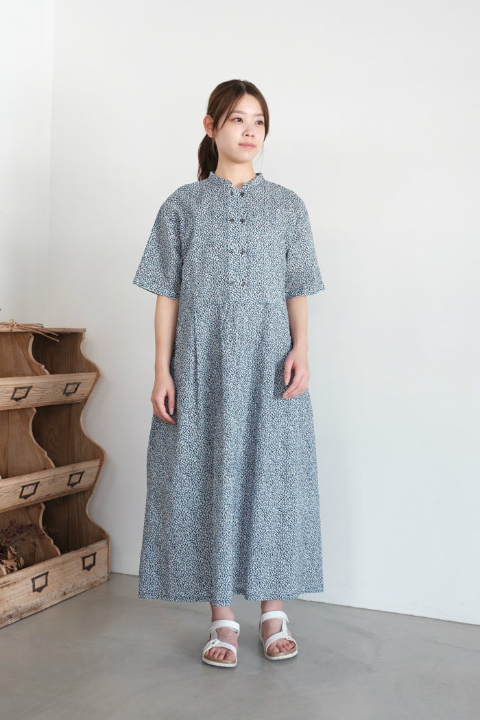 PAR ICI パーリッシィ 小花ダブル釦スタンドワンピース(26SS) | T.T.