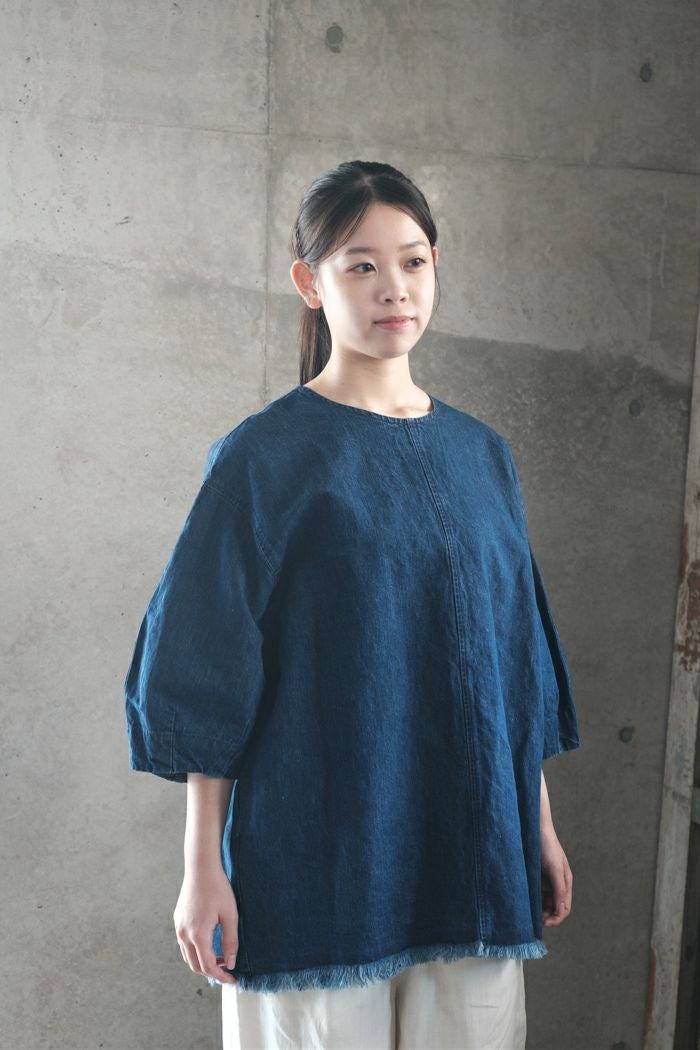 buoy buoy ブイ C/Li DENIM スモックブラウス(26SS) | T.T. GARRET
