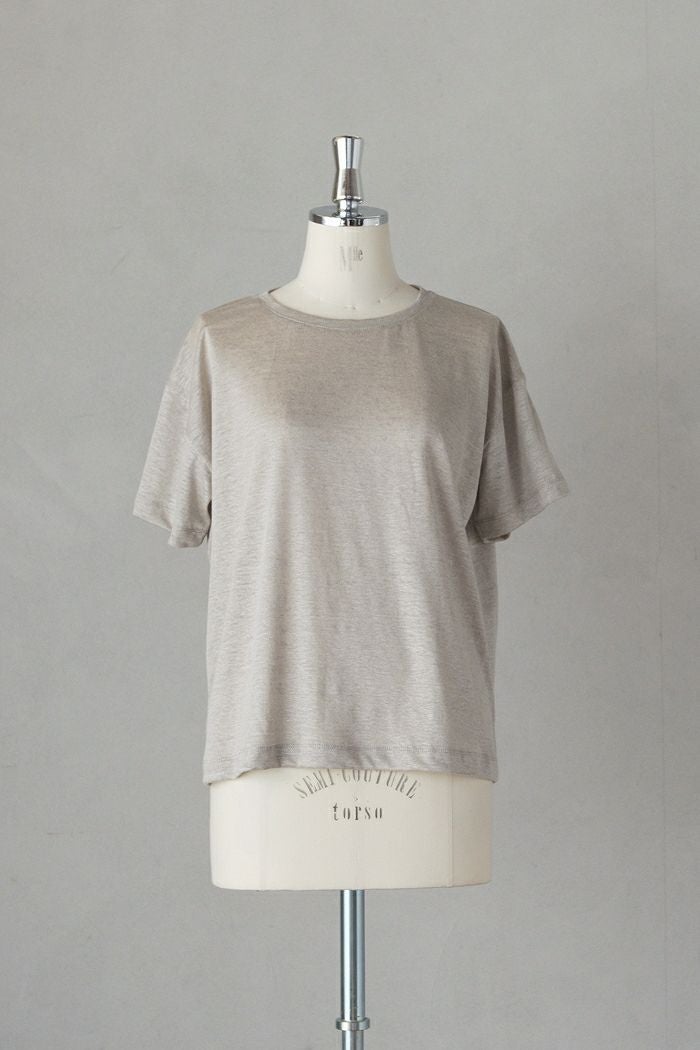 maison de soil メゾン ド ソイルLINEN SINGLE JERSEY BOAT NECK T