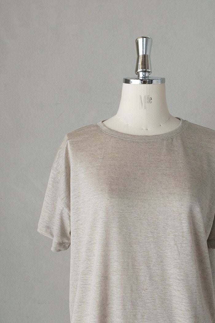maison de soil メゾン ド ソイルLINEN SINGLE JERSEY BOAT NECK T