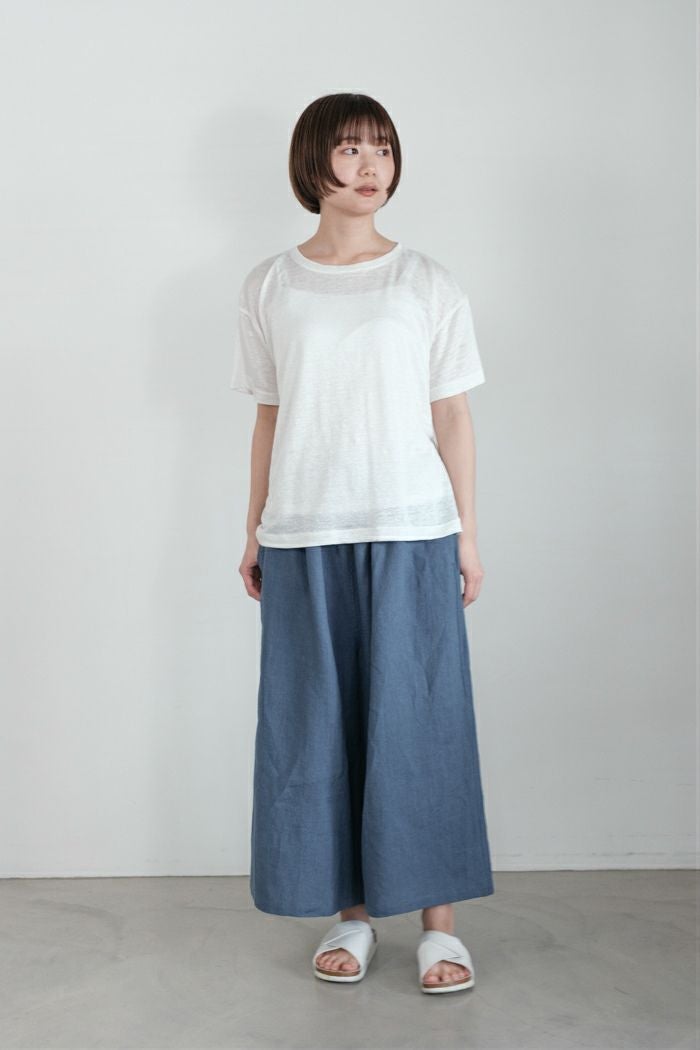 maison de soil メゾン ド ソイルLINEN SINGLE JERSEY BOAT NECK T