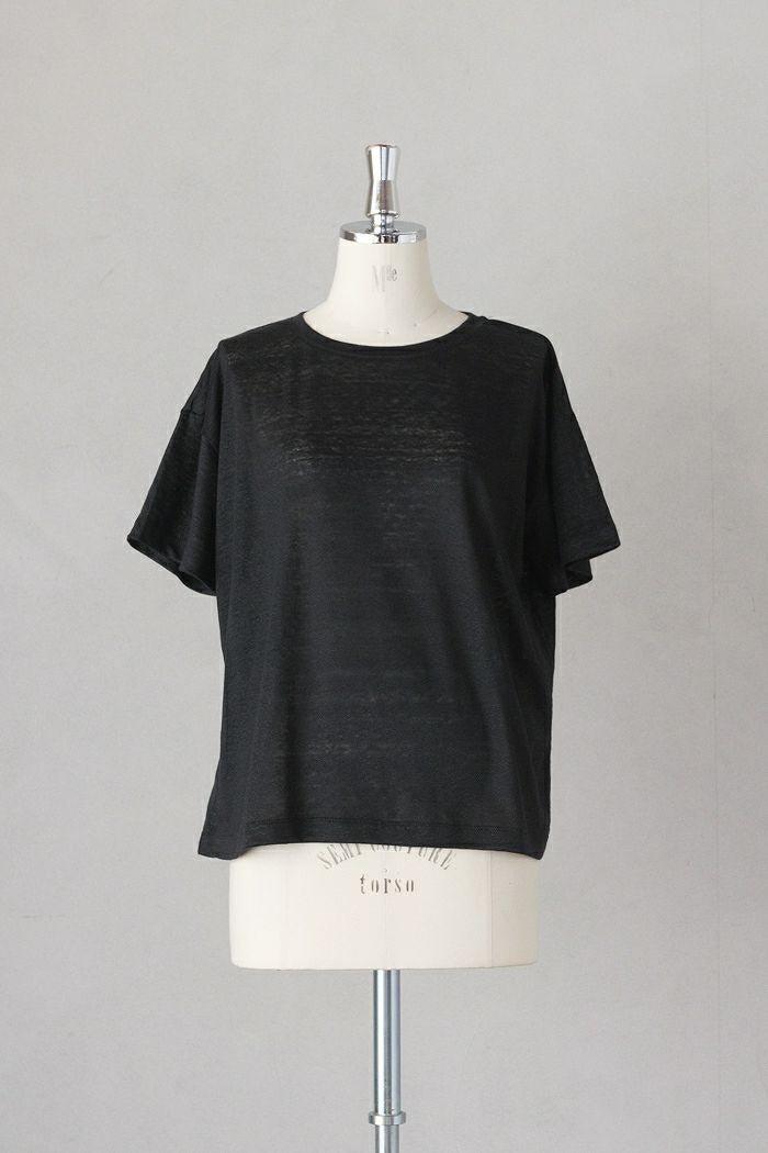 maison de soil メゾン ド ソイルLINEN SINGLE JERSEY BOAT NECK T