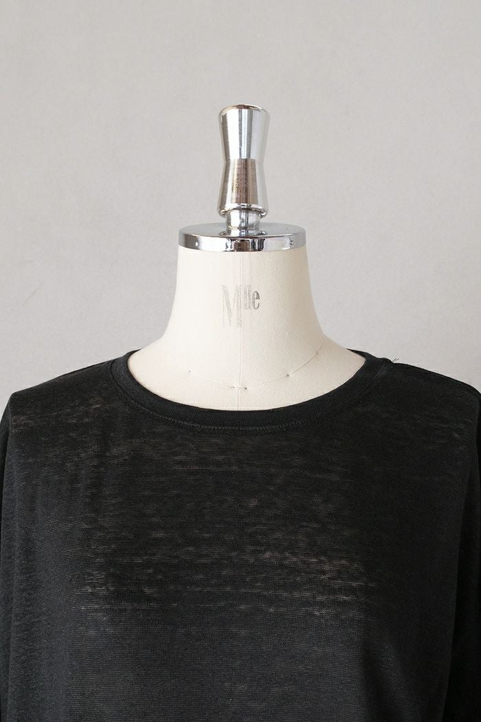 maison de soil メゾン ド ソイルLINEN SINGLE JERSEY BOAT NECK T