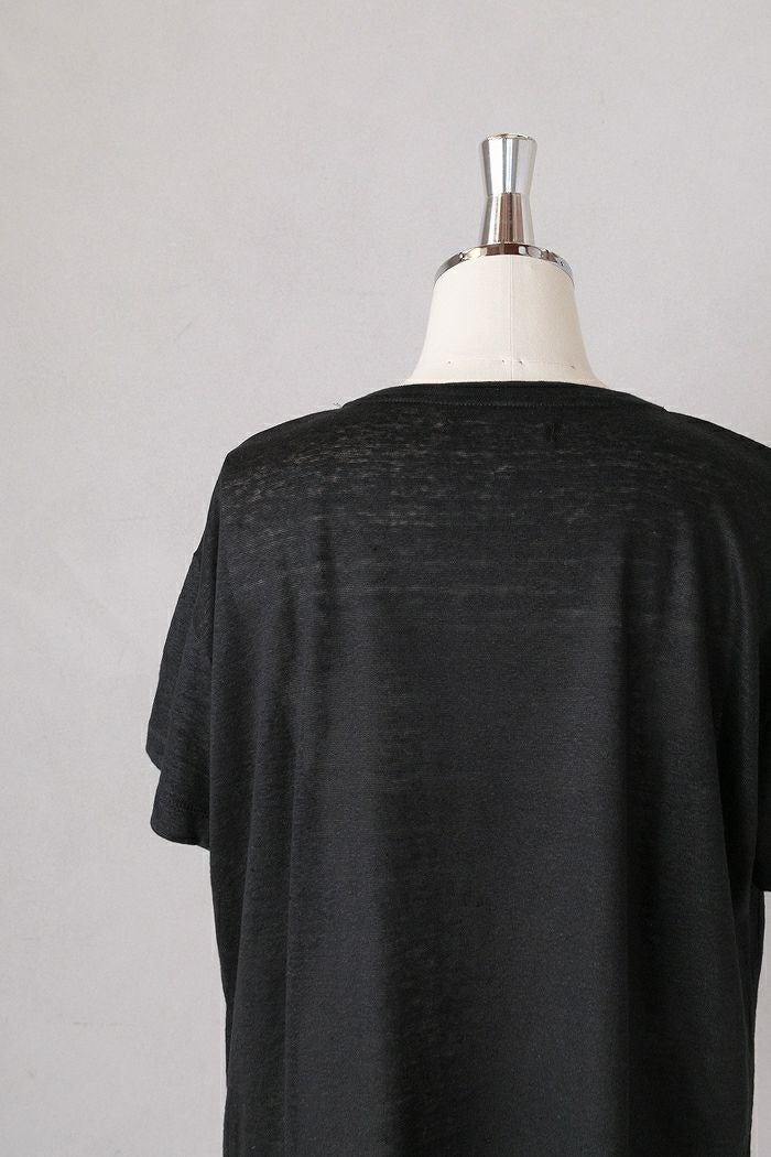 maison de soil メゾン ド ソイルLINEN SINGLE JERSEY BOAT NECK T