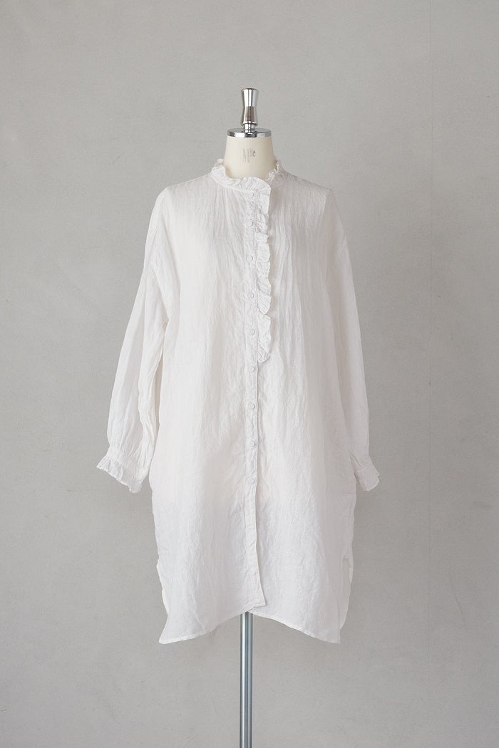 本日取り下げ 美品 mason de soil コットンロングシャツ maison de soil メゾン ド ソイル60s AUTOLOOM LINEN PLAIN OVERDYE