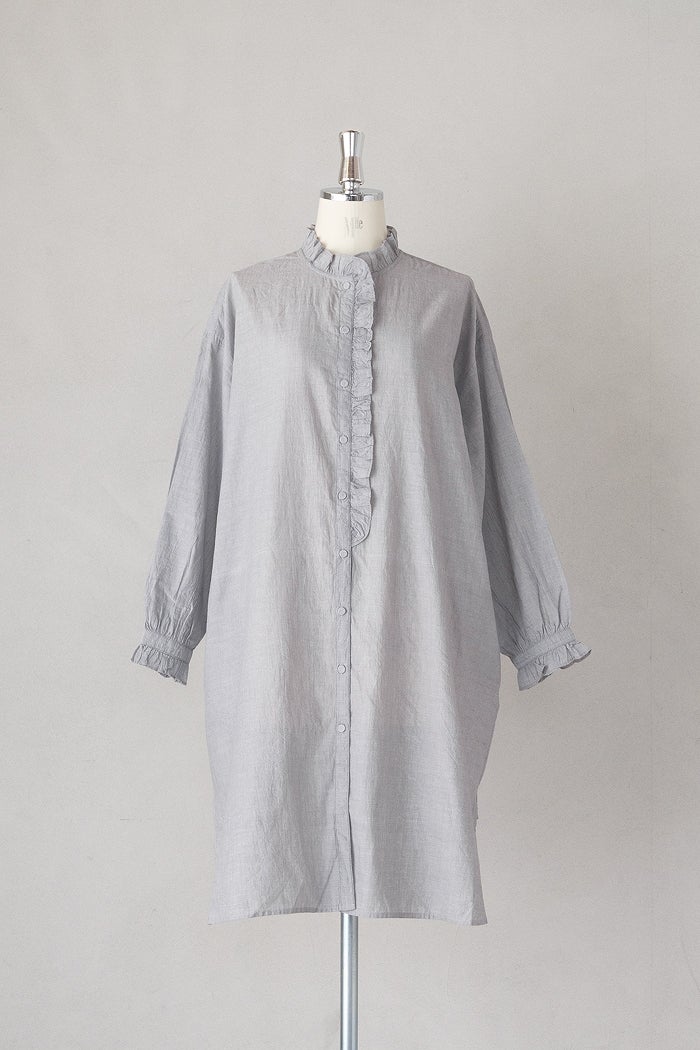 maison de soil メゾン ド ソイルHANDWOVEN YARN DYE CHAMBRAY FRILL