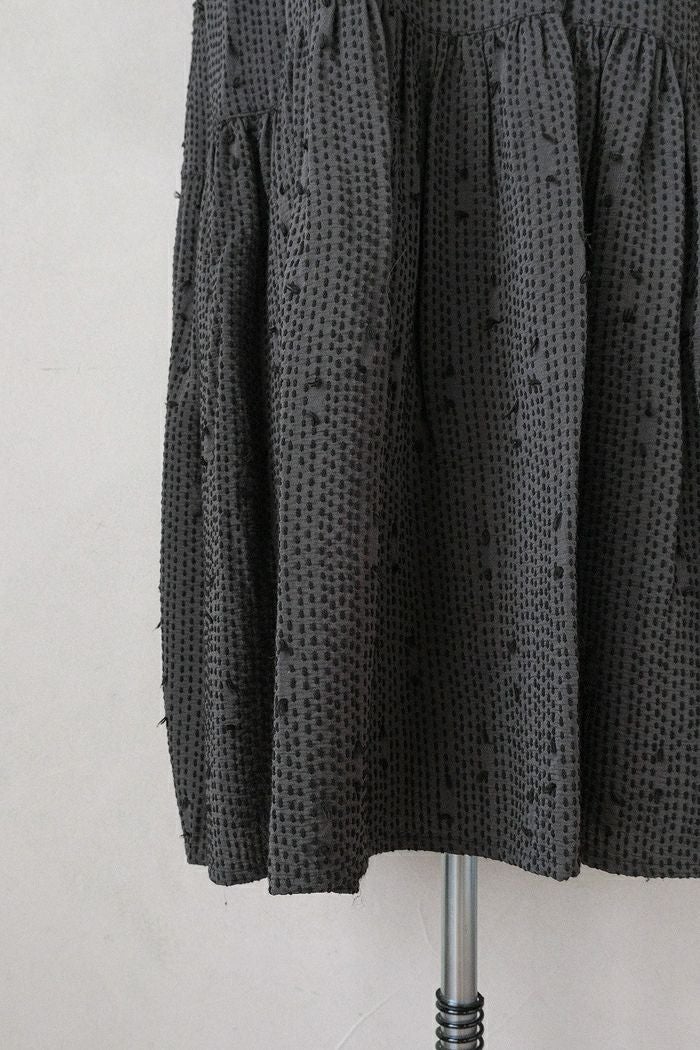 qiri キリ sashiko jacqurd low gather one-piece(26SS) | T.T. GARRET