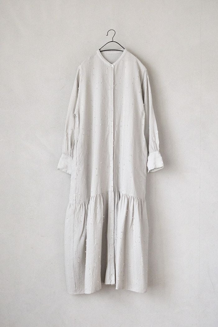 qiri キリ sashiko jacqurd low gather one-piece(26SS) | T.T. GARRET