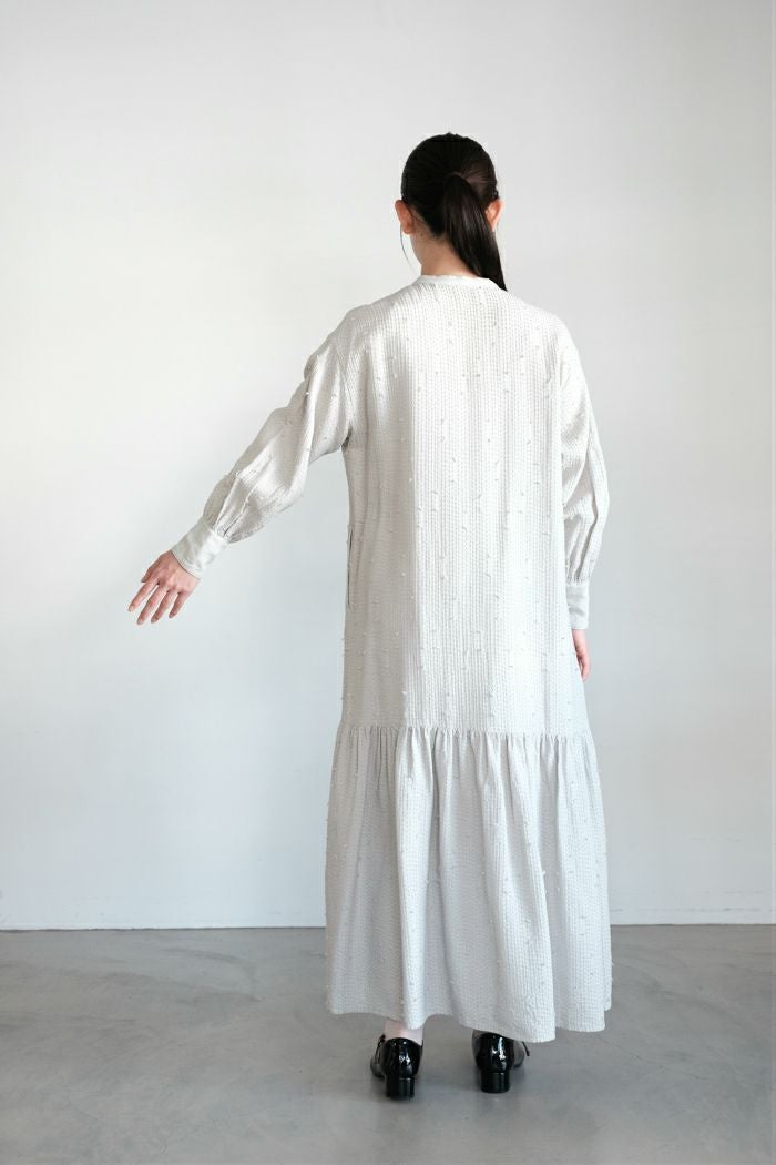 qiri キリ sashiko jacqurd low gather one-piece(26SS) | T.T. GARRET
