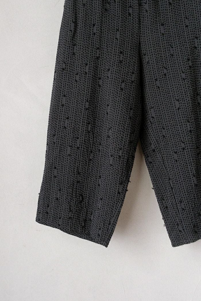 qiri キリ sashiko jacqurd gather wide pants(26SS) | T.T. GARRET
