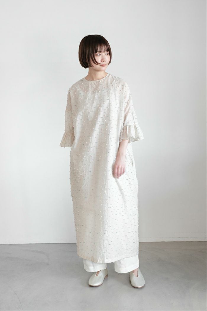 qiri キリ 花吹雪 jacquard frill one-piece(26SS) | T.T. GARRET