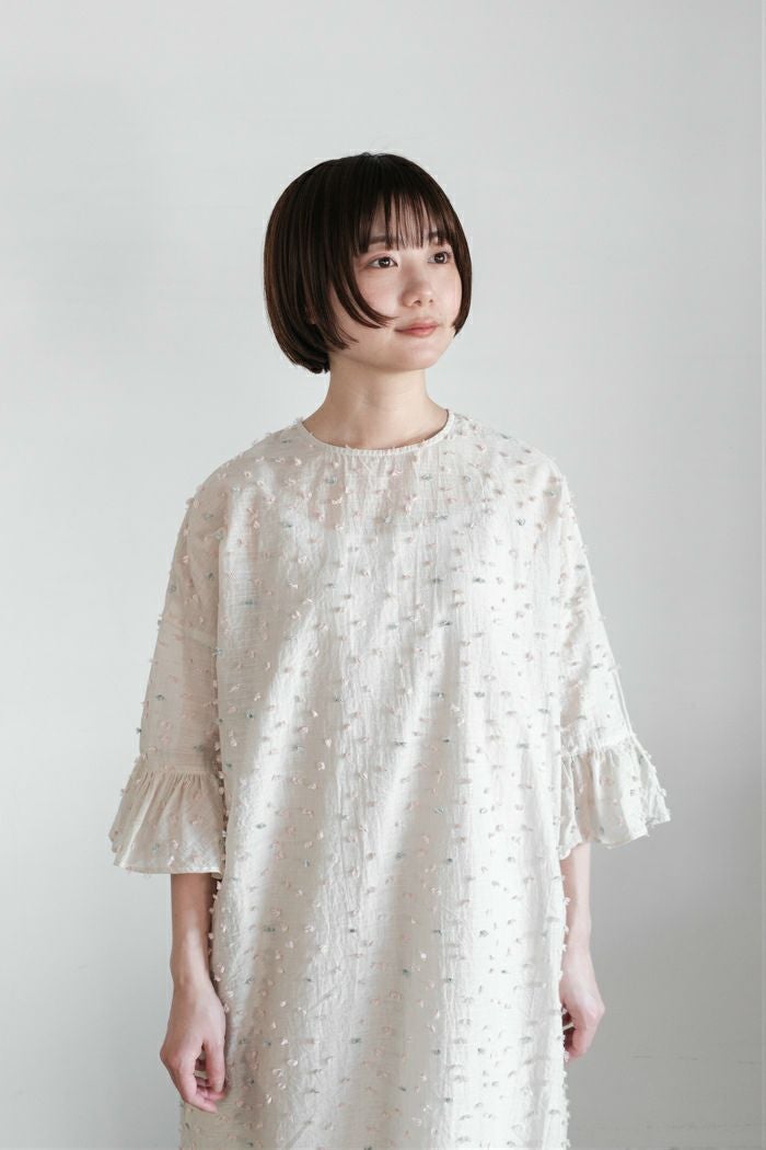 qiri キリ 花吹雪 jacquard frill one-piece(26SS) | T.T. GARRET