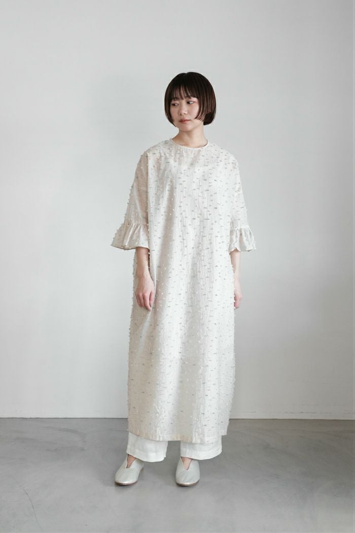 qiri キリ 花吹雪 jacquard frill one-piece(26SS) | T.T. GARRET