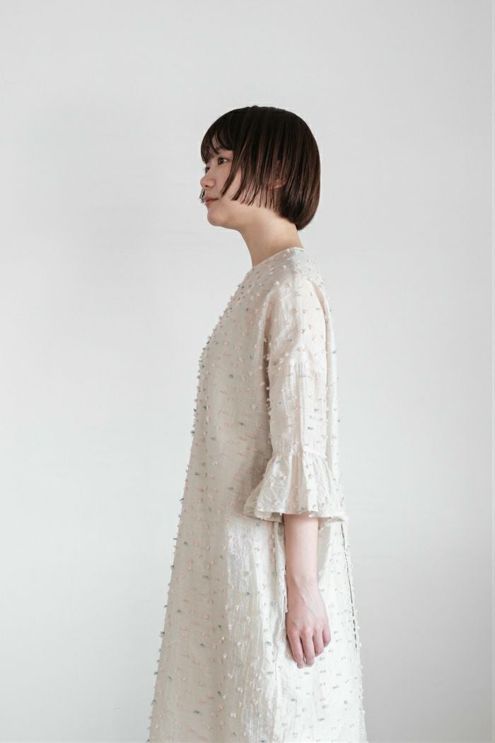 qiri キリ 花吹雪 jacquard frill one-piece(26SS) | T.T. GARRET