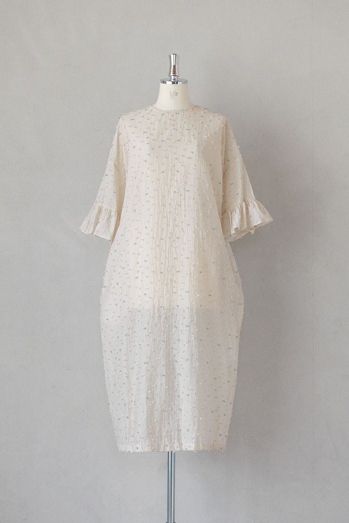 qiri キリ 花吹雪 jacquard frill one-piece(26SS) | T.T. GARRET