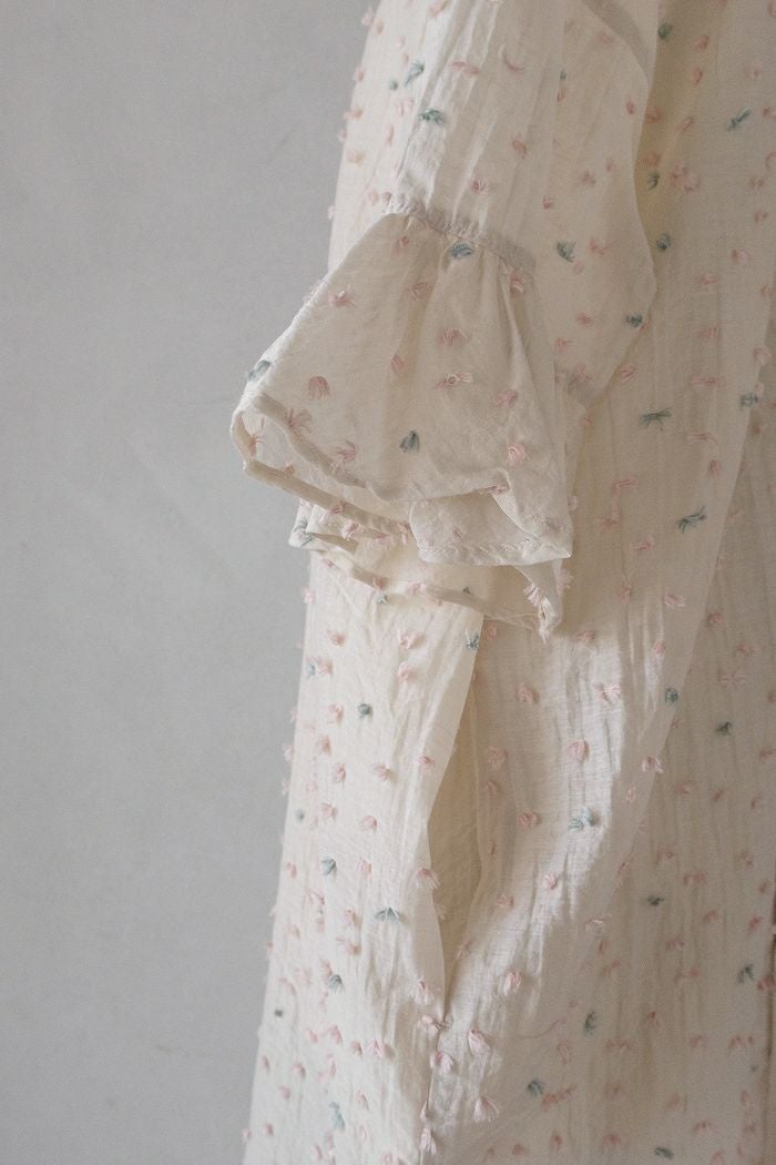 qiri キリ 花吹雪 jacquard frill one-piece(26SS) | T.T. GARRET