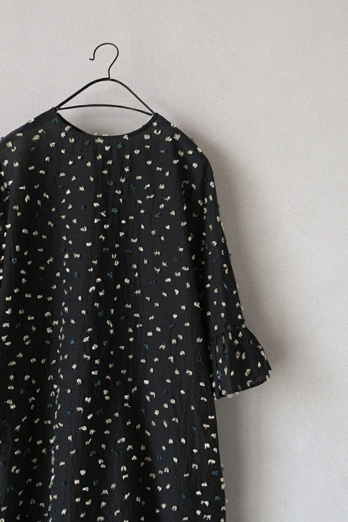qiri キリ 花吹雪 jacquard frill one-piece(26SS) | T.T. GARRET
