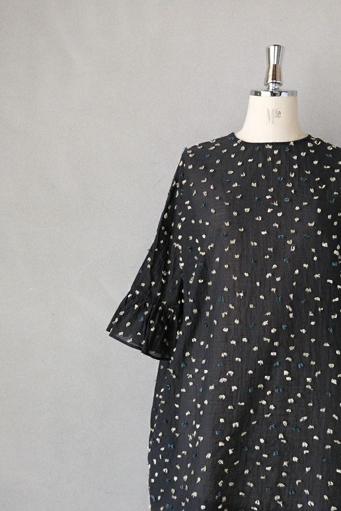 qiri キリ 花吹雪 jacquard frill one-piece(26SS) | T.T. GARRET