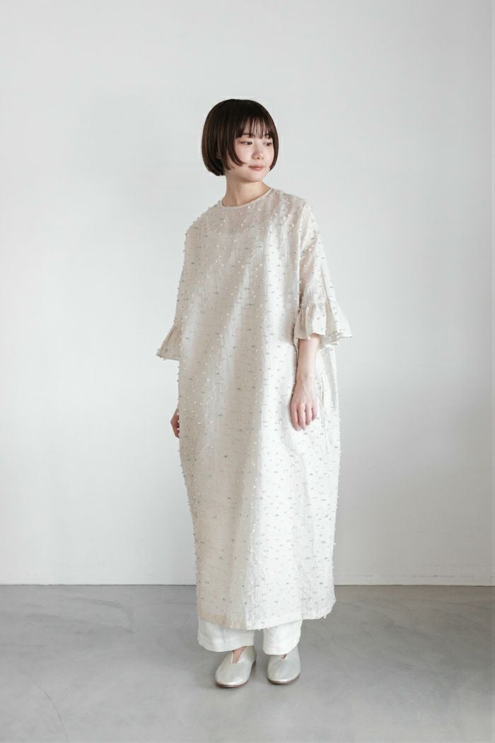 qiri キリ 花吹雪 jacquard frill one-piece(26SS) | T.T. GARRET