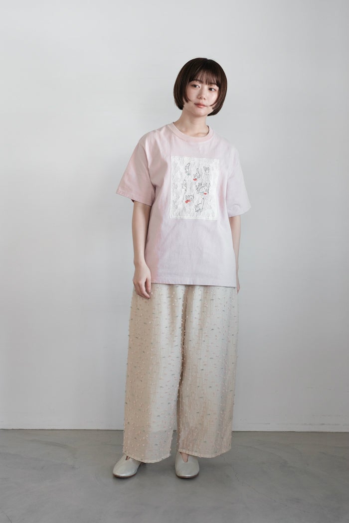 タグ付き新品★ qiri flower tale pants アイボリー qiri キリ 花吹雪 jacquard gather wide pants(26SS) | T.T. GARRET