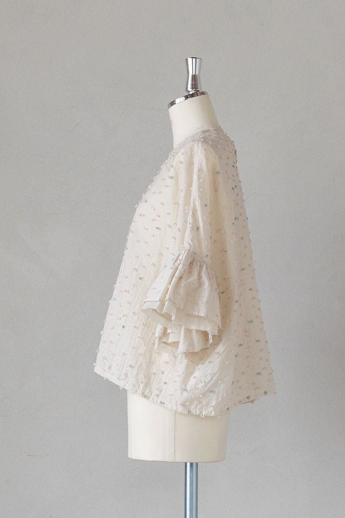 qiri キリ 花吹雪 jacquard frill blouse(26SS) | T.T. GARRET