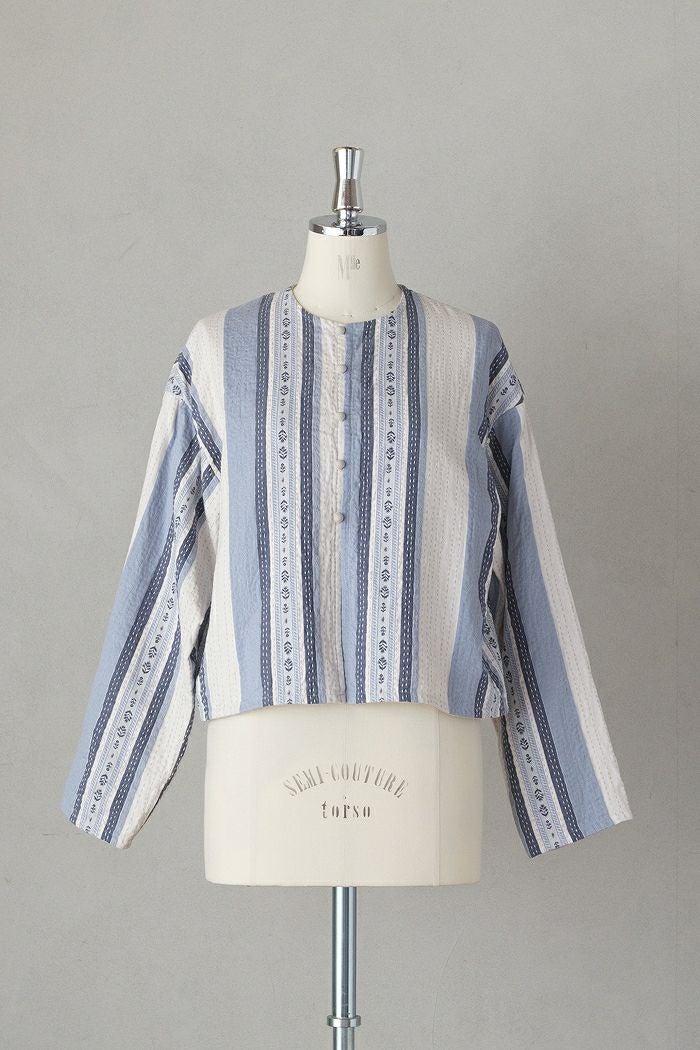 qiri mix yarn jacquard ギャザーパンツ qiri キリ mix yarn jacquard ギャザーパンツ(25SS) | T.T. GARRET
