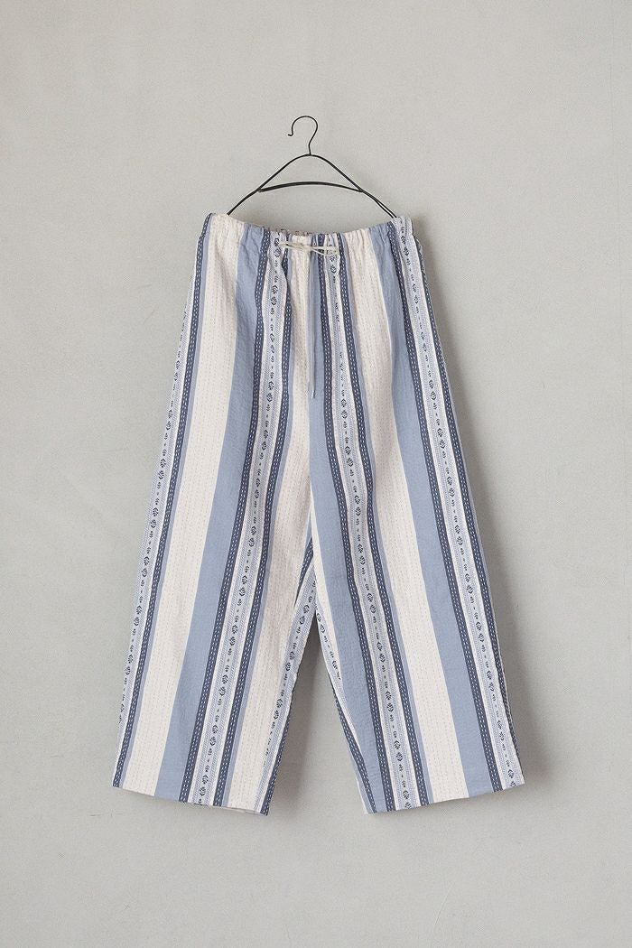 qiri キリ 花吹雪 jacquard gather wide pants(26SS) | T.T. GARRET