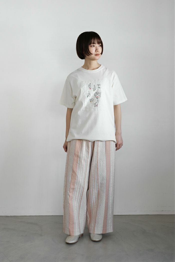 qiri キリ kantha jacquard gather pants(26SS) | T.T. GARRET
