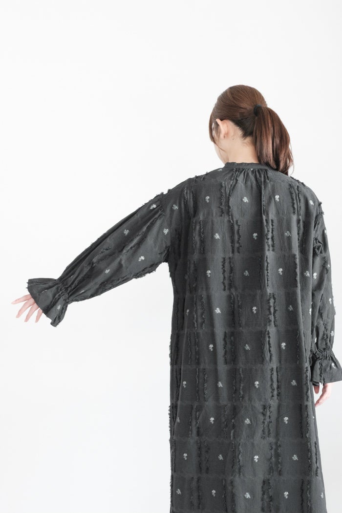 qiri キリ fleurs'lace jacquard gather one-piece(26SS) | T.T. GARRET
