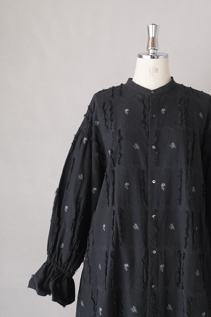 qiri キリ fleurs'lace jacquard gather one-piece(26SS) | T.T. GARRET