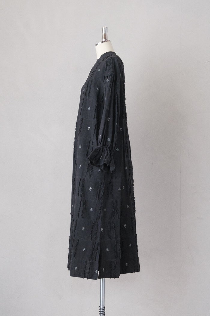 qiri キリ fleurs'lace jacquard gather one-piece(26SS) | T.T. GARRET