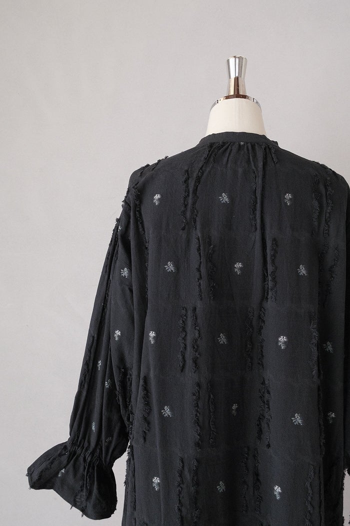 qiri キリ fleurs'lace jacquard gather one-piece(26SS) | T.T. GARRET