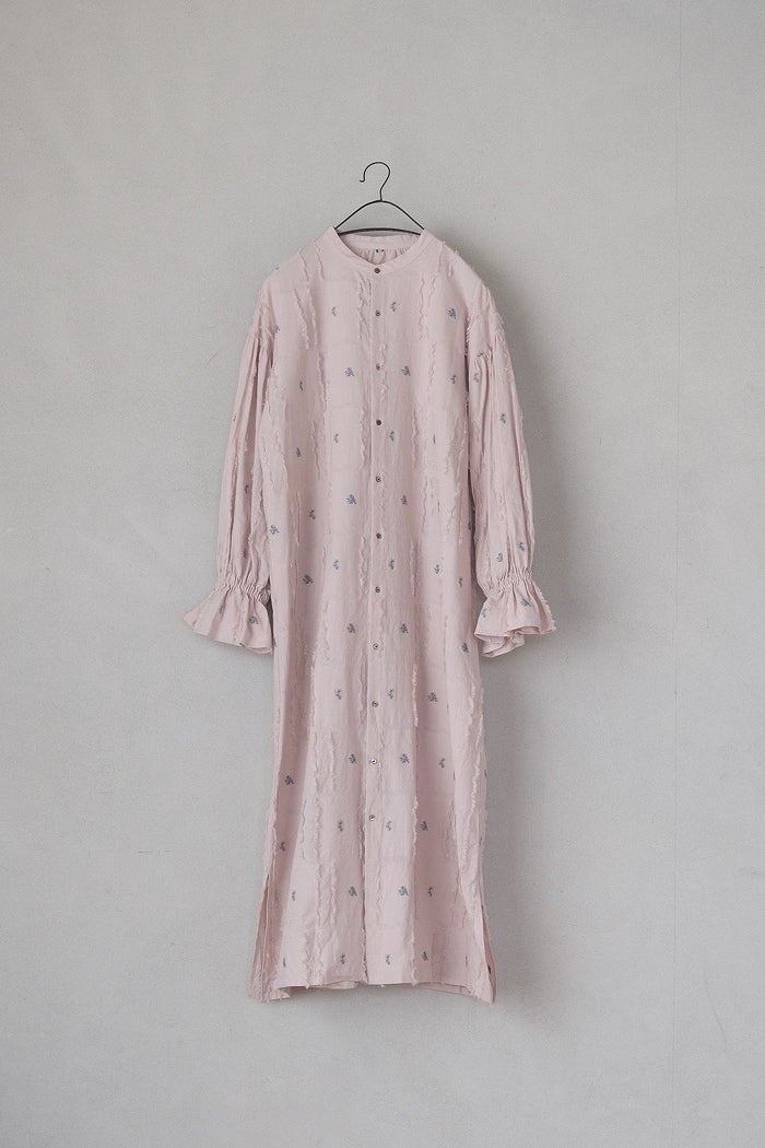 qiri キリ fleurs'lace jacquard gather one-piece(26SS) | T.T. GARRET