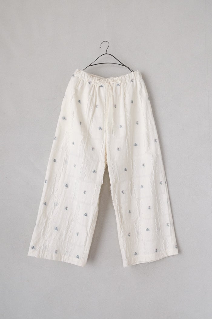 qiri キリ mix yarn jacquard ギャザーパンツ(25SS) | T.T. GARRET