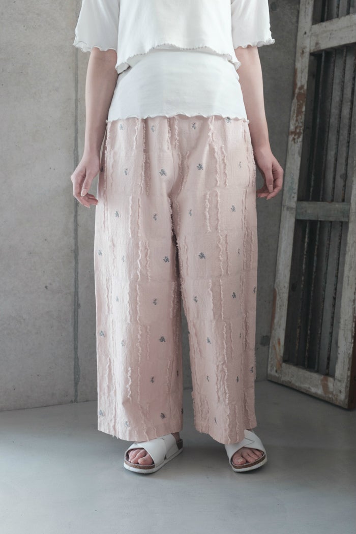 qiri キリ fleurs'lace jacquard gather pants(26SS) | T.T. GARRET