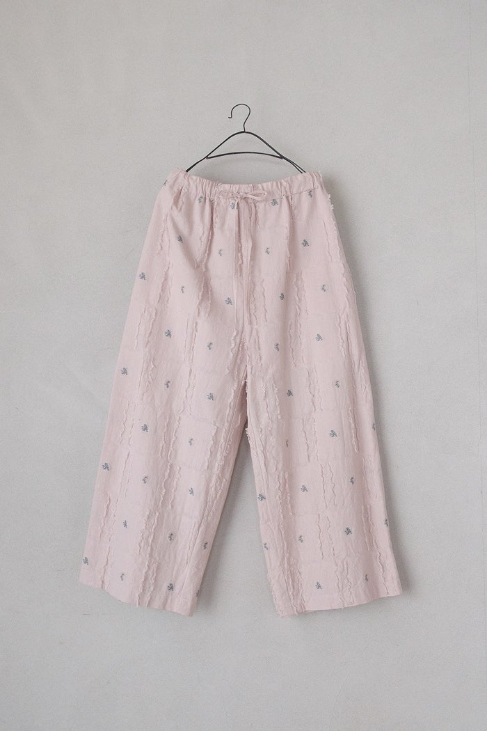 qiri キリ fleurs'lace jacquard gather pants(26SS) | T.T. GARRET