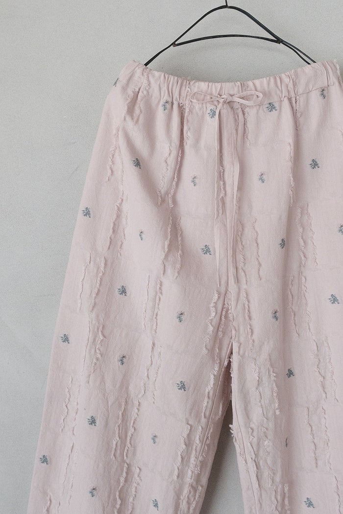 qiri キリ fleurs'lace jacquard gather pants(26SS) | T.T. GARRET