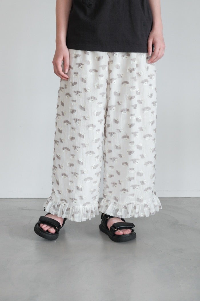 qiri キリ plie flower jacquard frill pants(26SS/NEW) | T.T. GARRET