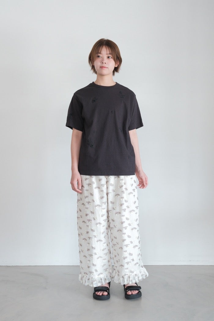 qiri キリ plie flower jacquard frill pants(26SS/NEW) | T.T. GARRET