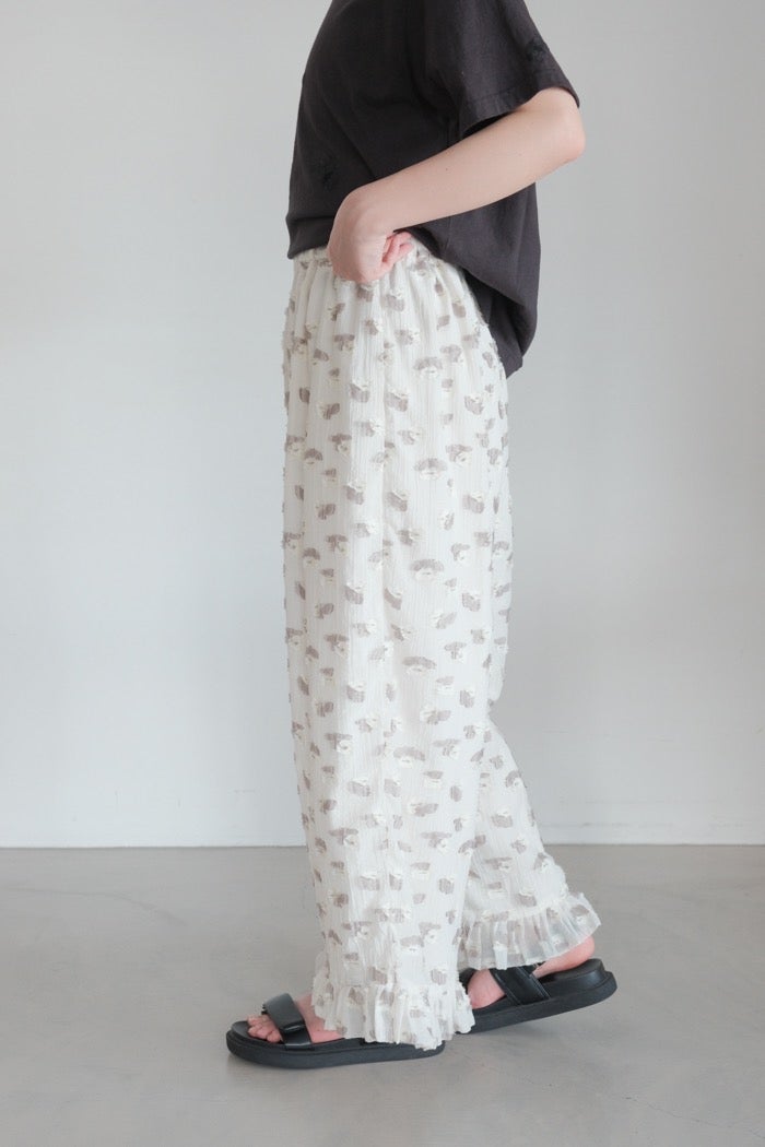 qiri キリ plie flower jacquard frill pants(26SS/NEW) | T.T. GARRET