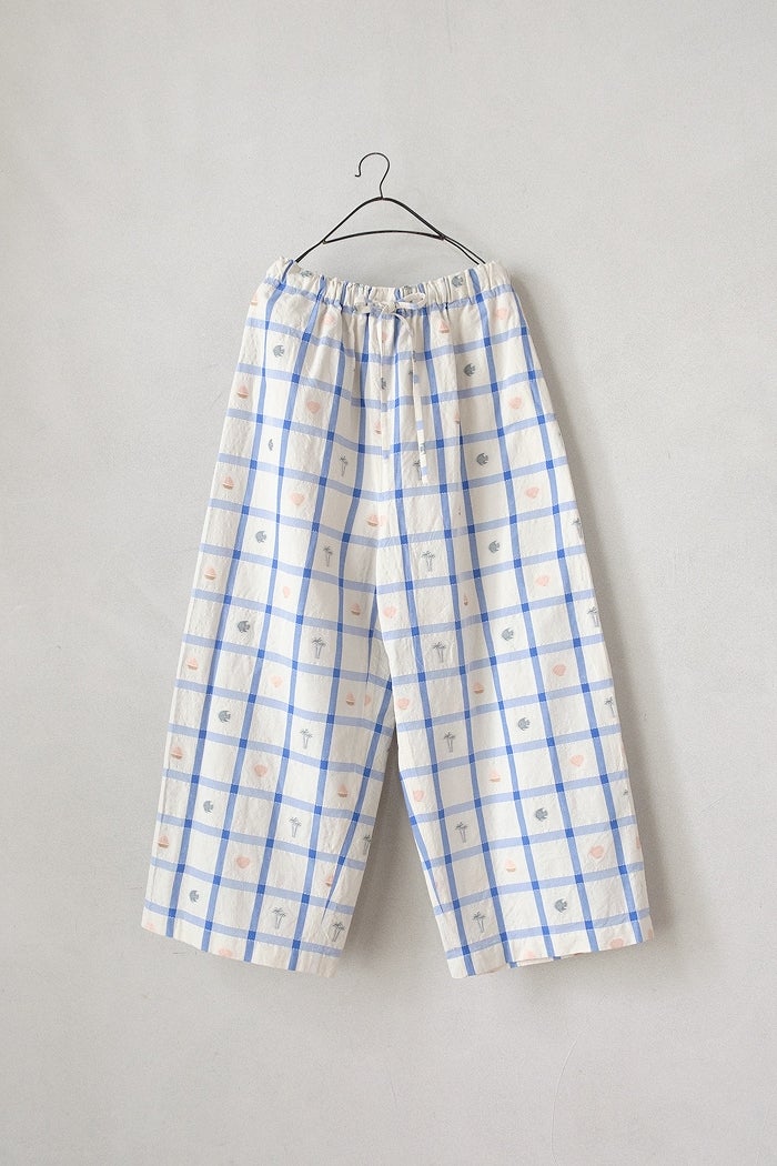 週末セール【人気完売品】qiri キリ　 marine check パンツ qiri キリ marine check gather pants(26SS/NEW) | T.T. GARRET
