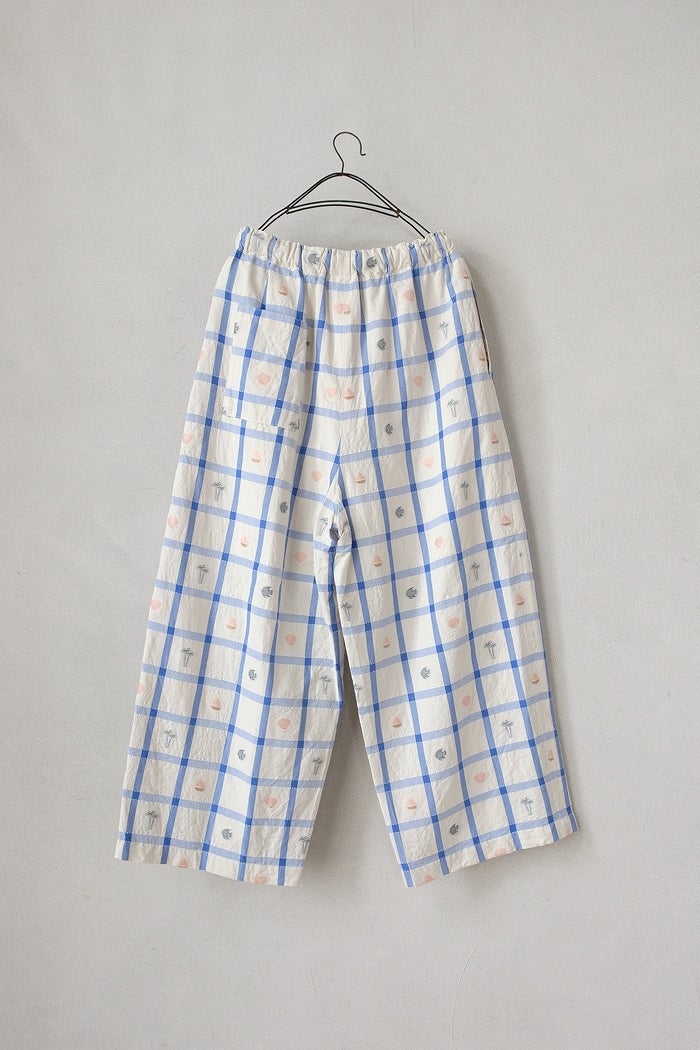 qiri キリ marine check gather pants(26SS/NEW) | T.T. GARRET