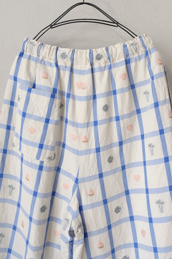 qiri キリ marine check gather pants(26SS/NEW) | T.T. GARRET