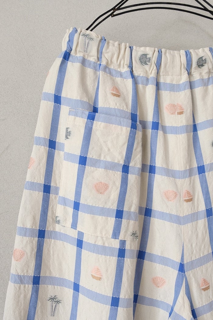 qiri キリ marine check gather pants(26SS/NEW) | T.T. GARRET